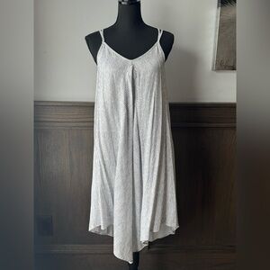 Blu Pepper Gray and White Striped Asymmetrical dress small